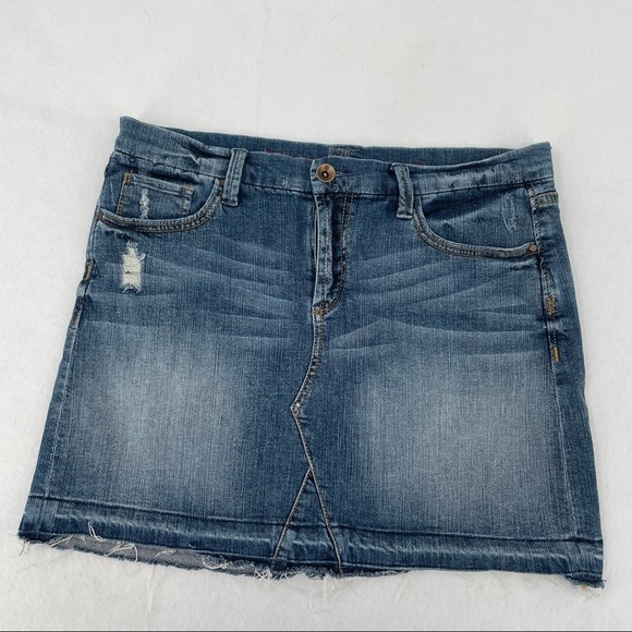 !it Womens Jean Skirt Stretch denim size: 29 Raw hem - Picture 1 of 6